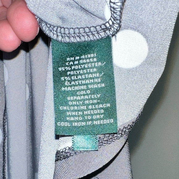 Lauren Ralph Lauren Ladies Grey with White Polka Dot Maxi Dress Size 4 - Picture 6 of 7